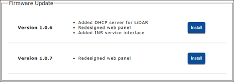 Firmware update menu